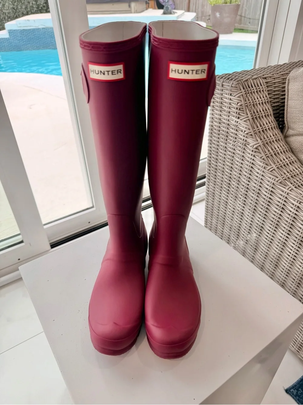 Hunter Women's Tall Rain Boots in Berry